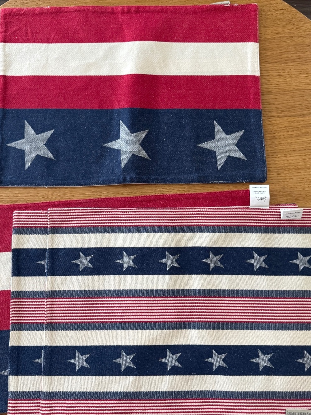 Set of 4 Star Stripes Placemat Primitive by Kathy